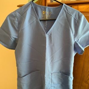 FIGS SMALL CIEL BLUE TOP